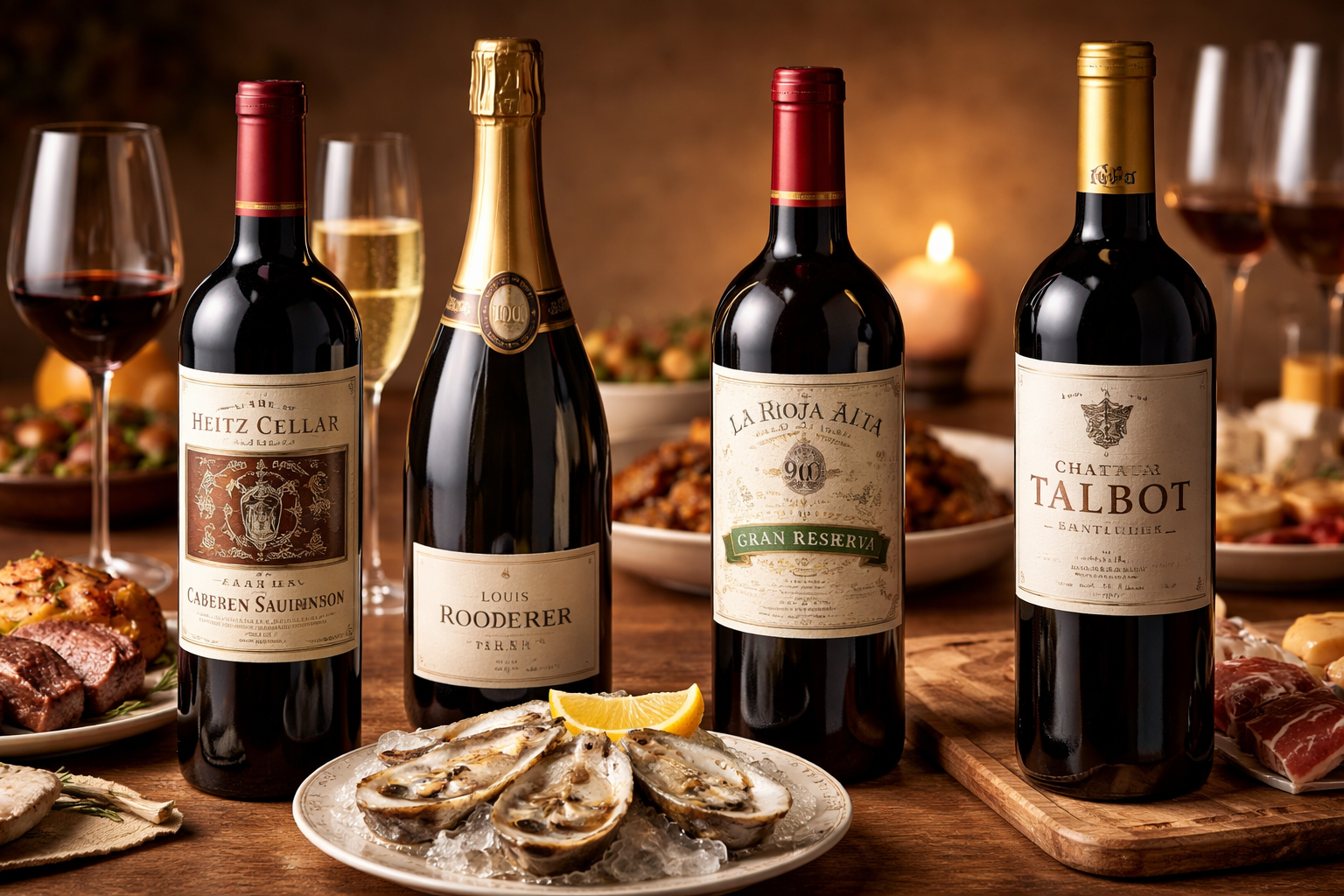 Curated lineup of premium wine bottles suitable for a $100 wine budget