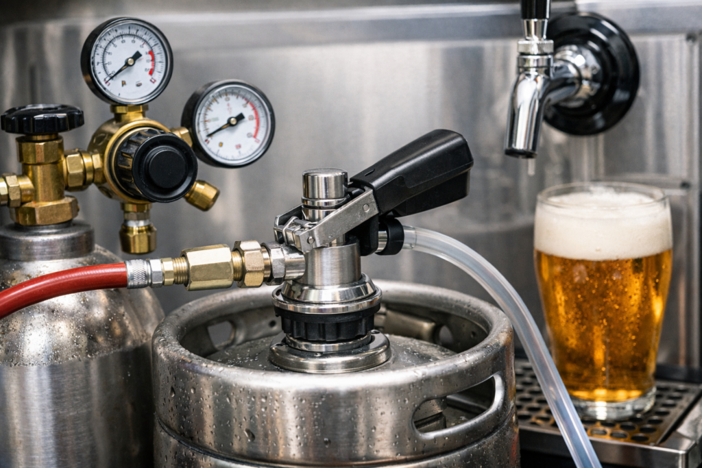 how to tap a keg with co2