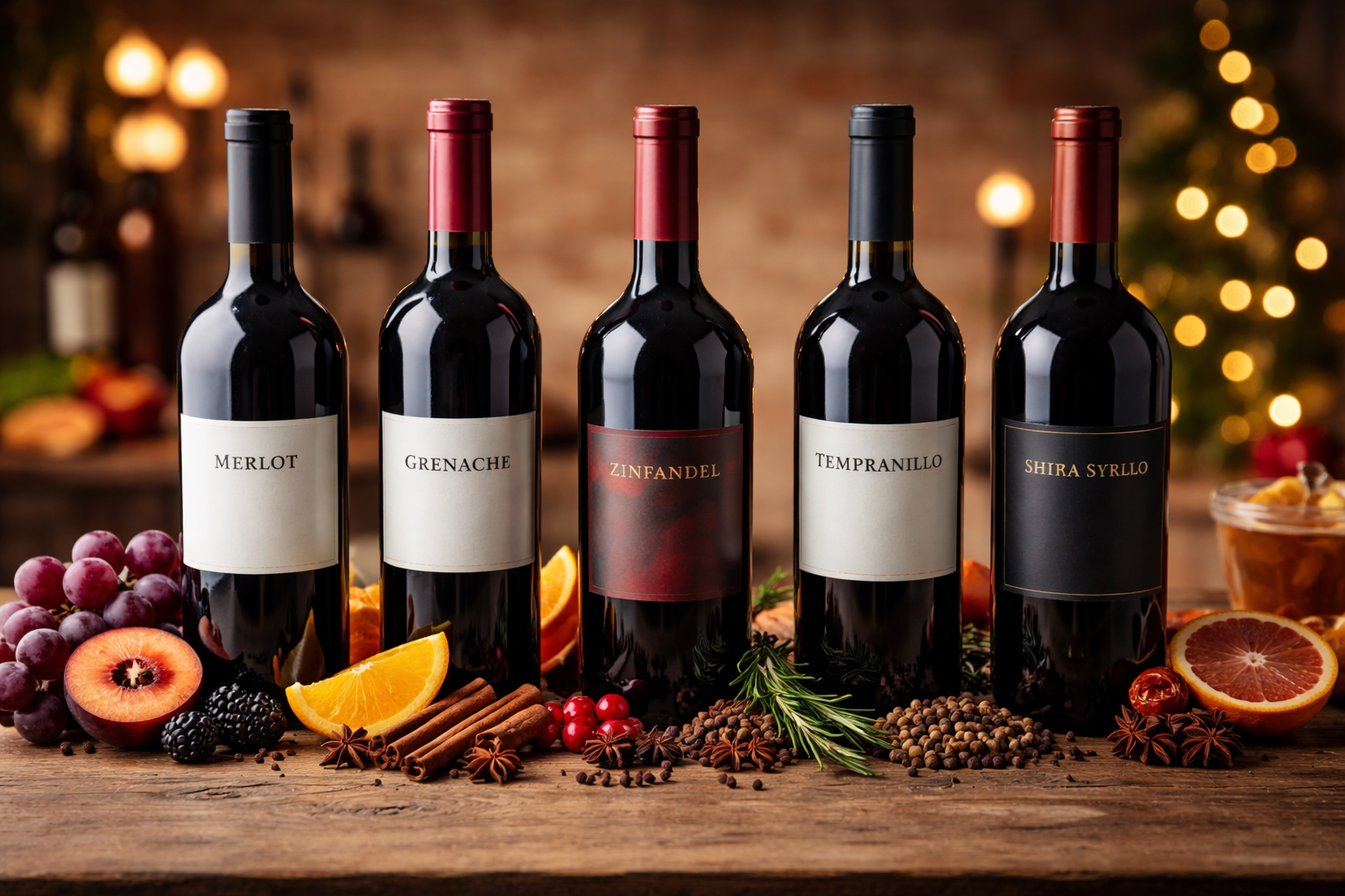 Comparison of Merlot, Grenache, Zinfandel, Tempranillo, and Pinot Noir for mulled wine