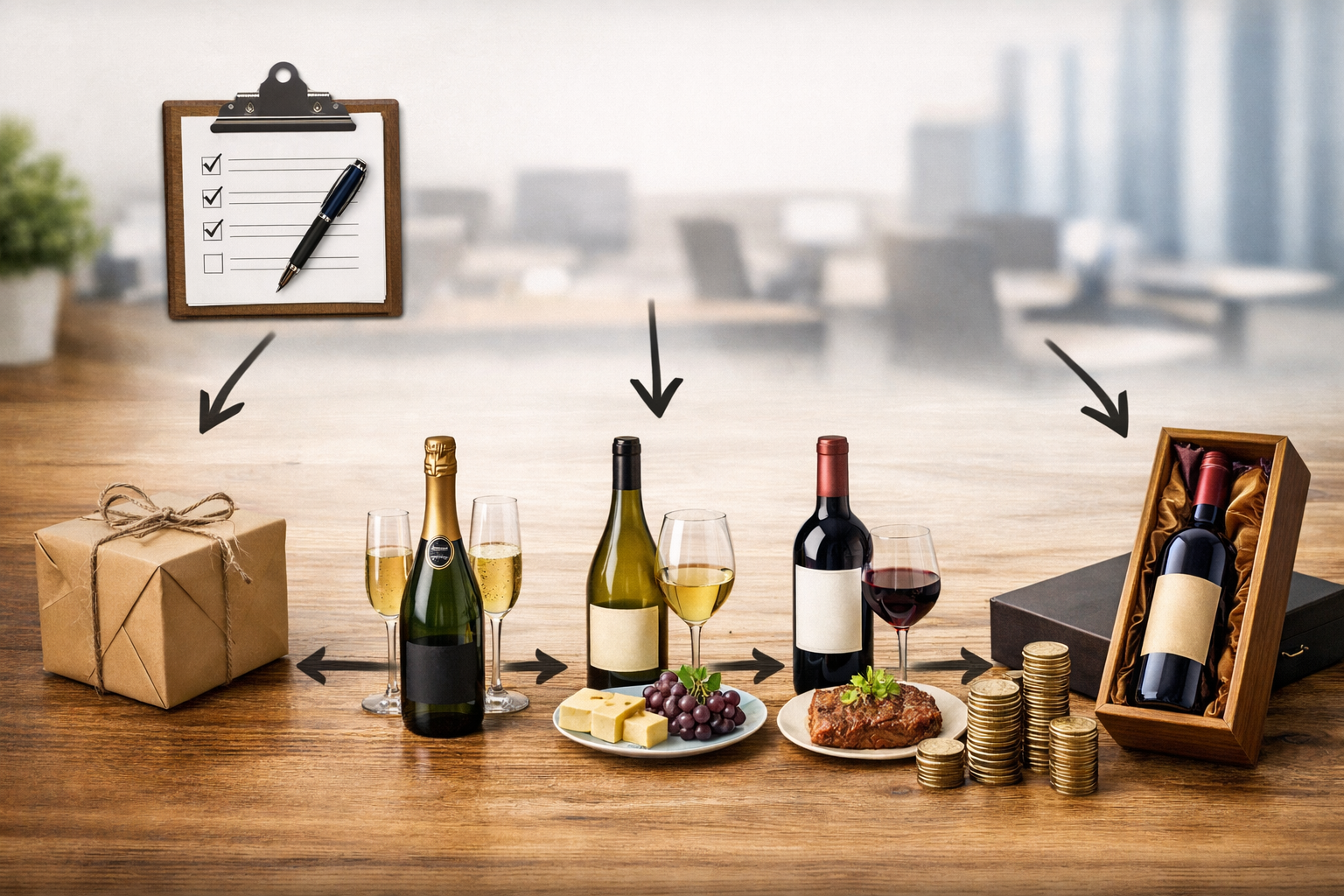 Decision tree for choosing a wine gift for your boss based on preferences, occasion, and budget