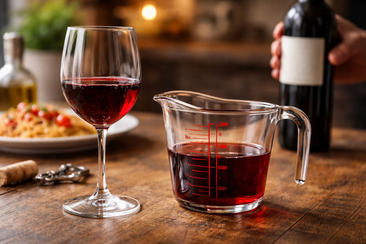 Best Wine for the Heart: 7 Smart Rules Before You Pour 3 A 5-ounce pour of wine in a glass next to a measuring cup