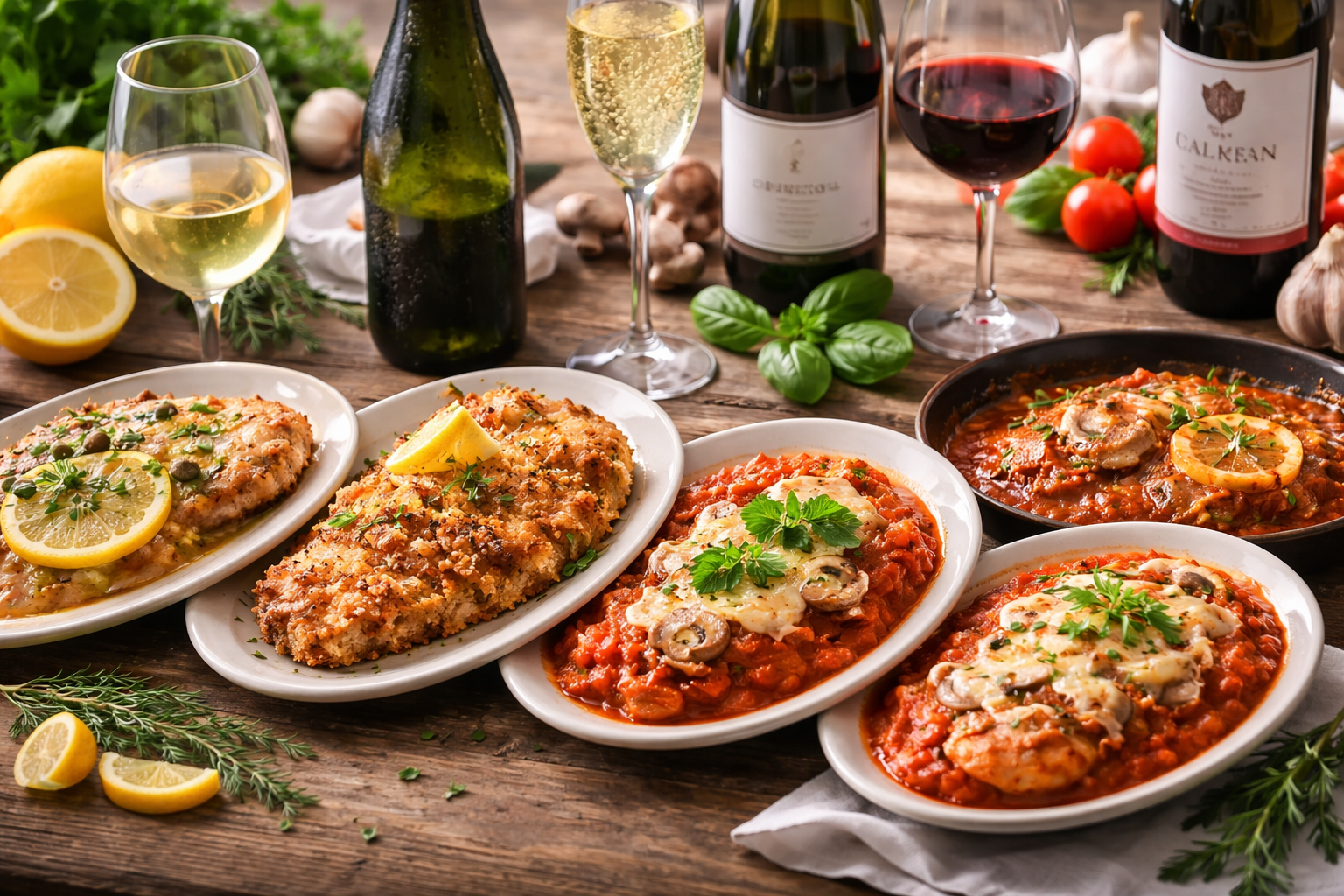 Visual wine pairing chart for veal showing when to choose white, red, or sparkling wine