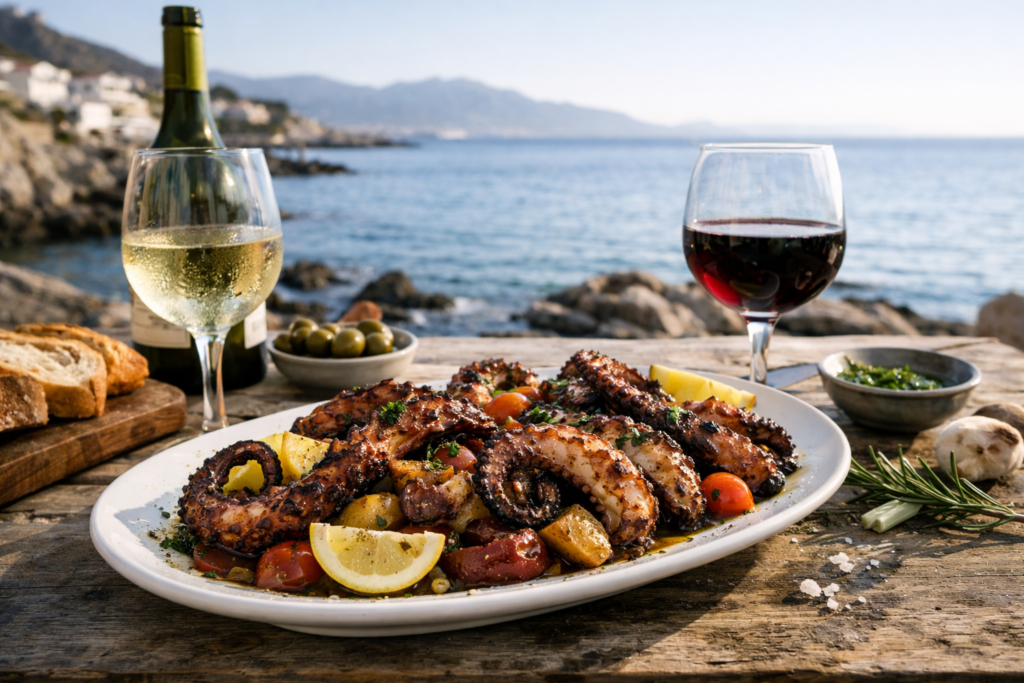 best wine for octopus