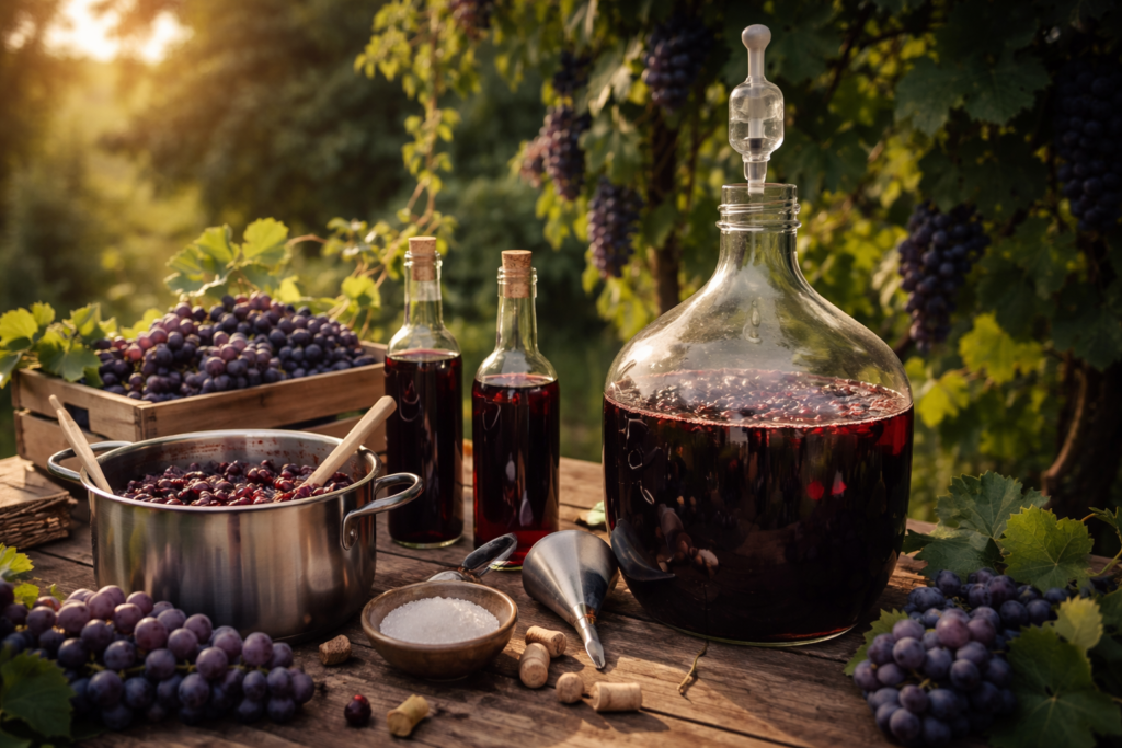 how to make wine at home with grapes
